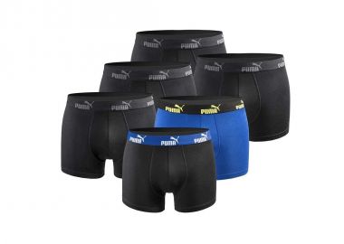 Puma men's boxer briefs 6Pack black blue comfortable cotton - Puma - 