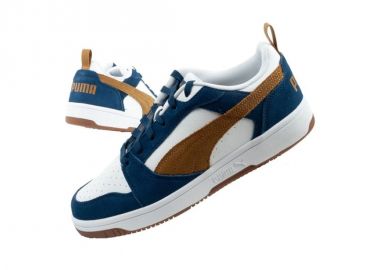 Puma Rebound v6 men's sports sneakers fashionable comfortable white navy brown - Puma - 