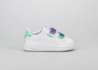 PUMA SMASH 3.0 L GLITTER VELCRO V INFANTS ΑΣΠΡΟ - PUMA - 