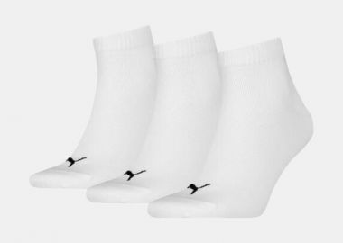 PUMA UNISEX QUARTER PLAΙΝ 3PAIR SOCKS ΑΣΠΡΟ - PUMA - 