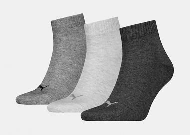 PUMA UNISEX QUARTER PLAΙΝ 3PAIR SOCKS ΓΚΡΙ - PUMA - 