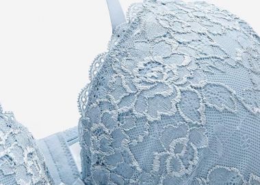 Push up σουτιέν με δαντέλα σε σιελ χρώμα plus size -  - 