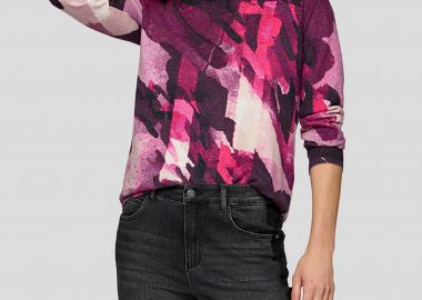 Rabe γυναικείο πουλόβερ με all-over print - 55-222612 Μοβ - RABE - 