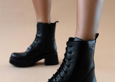 RAGAZZA Δερμάτινα Αρβυλάκια με χοντρό τακούνι - 589 - Μαύρο - RAGAZZA - 