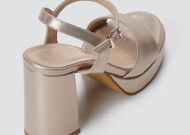 RAGAZZA Πέδιλα με τετράγωνο τακούνι - 034 - Sand Matte - RAGAZZA - 