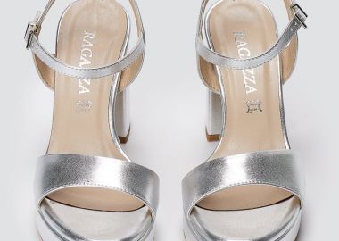 RAGAZZA Πέδιλα με τετράγωνο τακούνι - 034 - Silver Metallic - RAGAZZA - 