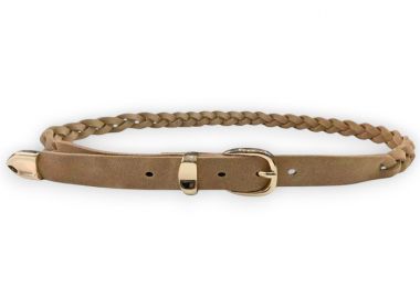 real suede leather boho πλεκτή ζώνη Camo μπεζ - PerfectDress.gr - 