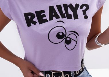 REALLY LILA CROP TSHIRT - fashionroom - 