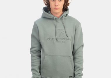 REBASE BRUSHED FLEECE HOODIE ΓΚΡΙ - REBASE - 