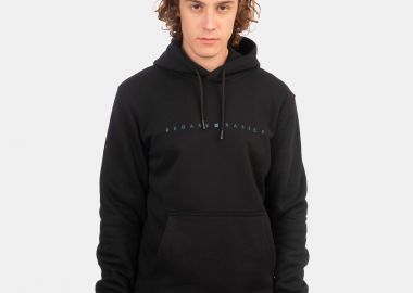 REBASE BRUSHED FLEECE HOODIE ΜΑΥΡΟ - REBASE - 