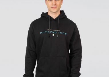 REBASE DOUBLE PRESSED PRINT BRUSHED FLEECE HOODIE ΜΑΥΡΟ - REBASE - 