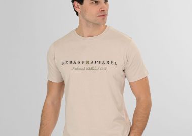 REBASE EMBOSSED GRAPHIC PRINTED T-SHIRT ΓΚΡΙ - REBASE - 
