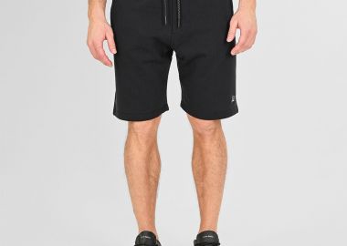 REBASE TERRY FLEECE SHORTS WITH ZIPPERS AT POCKETS ΜΑΥΡΟ - REBASE - 