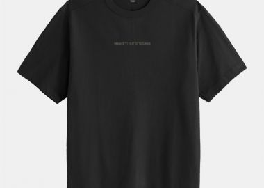REBASE THIN HIGH DENSITY PRINT HEAVY JERSEY T-SHIRT ΜΑΥΡΟ - REBASE - 
