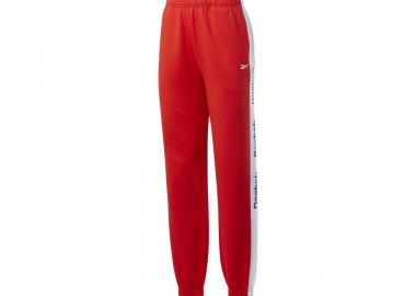 Reebok Te Linear Logo Παντελόνι Γυναικείας Φόρμας Κόκκινο Fleece FT0905 - Reebok - 