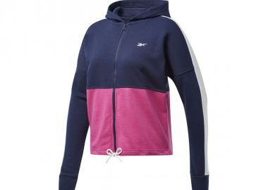 Reebok Training Essentials Γυναικεία Ζακέτα Φούτερ με Κουκούλα Μπλε FU2205 - Reebok - 