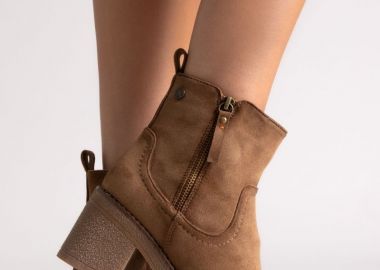Refresh Σουέτ Μποτάκια με Πλαϊνό Φερμουάρ - 173038 - Beige Suede - Refresh - 
