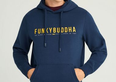 Regular fit φούτερ με κουκούλα και Funky Buddha κέντημα - FUNKY BUDDHA - 