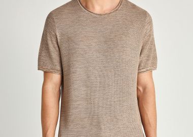 Regular fit garment dyed πλεκτή μπλούζα - FUNKY BUDDHA - 