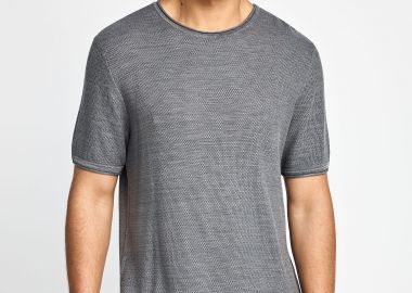 Regular fit garment dyed πλεκτή μπλούζα - FUNKY BUDDHA - 