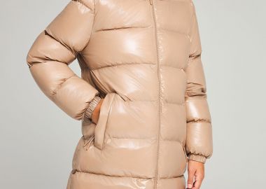 Regular fit μακρύ puffer μπουφάν με κουκούλα - FUNKY BUDDHA - 