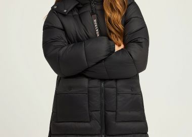 Regular fit μακρύ puffer μπουφάν με κουκούλα - FUNKY BUDDHA - 