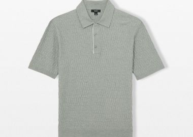 REISS Ανδρικό Γκρι Half-Button Polo Shirt - REISS - 