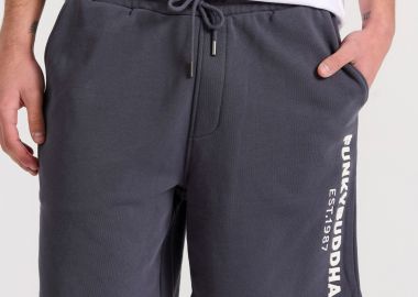 Relaxed fit αθλητική βερμούδα με branded κέντημα - FUNKY BUDDHA - 
