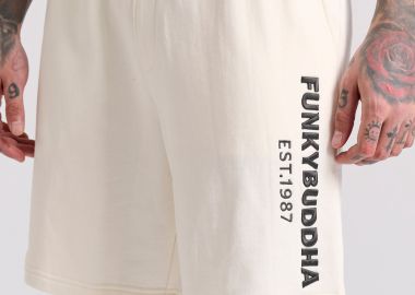 Relaxed fit αθλητική βερμούδα με branded κέντημα - FUNKY BUDDHA - 