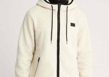 Relaxed fit fleece ζακέτα φούτερ με τσέπες και φερμουάρ - FUNKY BUDDHA - 