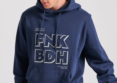 Relaxed fit φούτερ με embossed τύπωμα στο στήθος - FUNKY BUDDHA - 