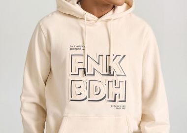 Relaxed fit φούτερ με embossed τύπωμα στο στήθος - FUNKY BUDDHA - 