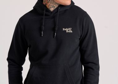 Relaxed fit φούτερ με γραφικό τύπωμα στην πλάτη - FUNKY BUDDHA - 