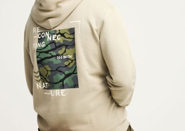 Relaxed fit φούτερ με γραφικό τύπωμα στην πλάτη - FUNKY BUDDHA - 