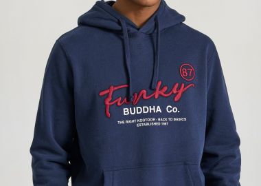 Relaxed fit φούτερ με κέντημα στο στήθος - FUNKY BUDDHA - 