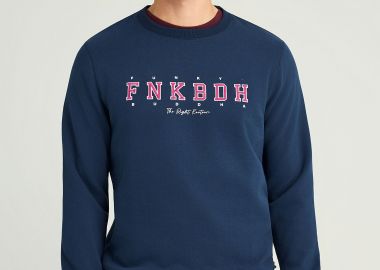 Relaxed fit φούτερ με κέντημα στο στήθος - FUNKY BUDDHA - 