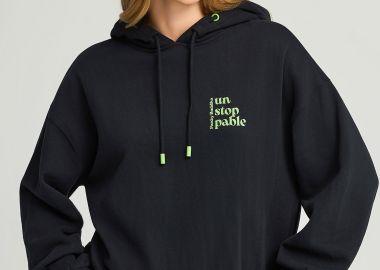 Relaxed fit φούτερ με κουκούλα και τύπωμα - FUNKY BUDDHA - 