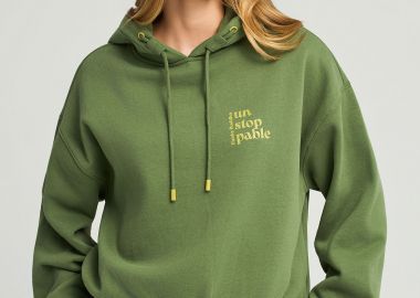 Relaxed fit φούτερ με κουκούλα και τύπωμα - FUNKY BUDDHA - 