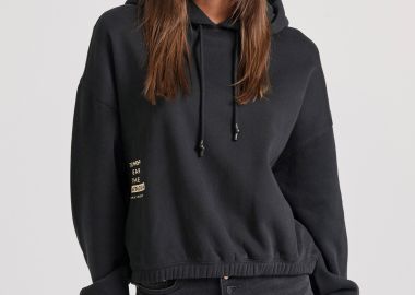 Relaxed fit φούτερ με τύπωμα στη πλάτη - FUNKY BUDDHA - 