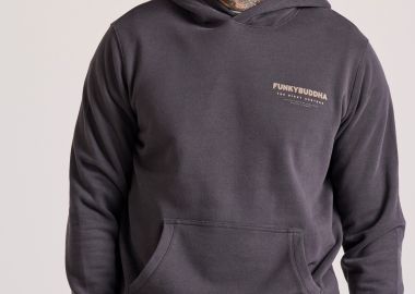 Relaxed fit φούτερ με τύπωμα στην πλάτη - FUNKY BUDDHA - 