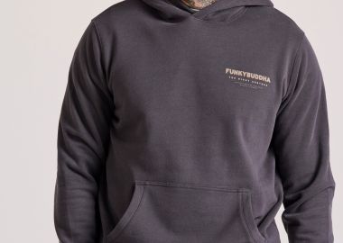 Relaxed fit φούτερ με τύπωμα στην πλάτη - FUNKY BUDDHA - 