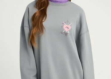 Relaxed fit φούτερ με τύπωμα στην πλάτη - FUNKY BUDDHA - 