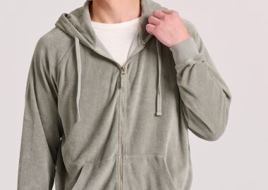 Relaxed fit φούτερ ζακέτα σε πετσετέ ύφασμα - FUNKY BUDDHA - 