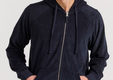 Relaxed fit φούτερ ζακέτα σε πετσετέ ύφασμα - FUNKY BUDDHA - 