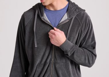 Relaxed fit φούτερ ζακέτα σε πετσετέ ύφασμα - FUNKY BUDDHA - 