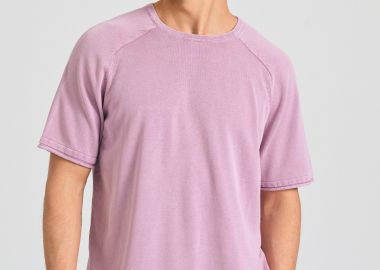 Relaxed fit garment dyed πλεκτή μπλούζα - FUNKY BUDDHA - 