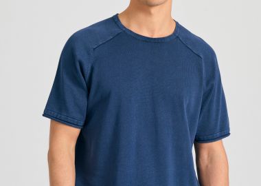 Relaxed fit garment dyed πλεκτή μπλούζα - FUNKY BUDDHA - 