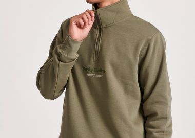 Relaxed fit half-zip φούτερ με branded τύπωμα - FUNKY BUDDHA - 