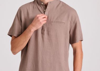 Relaxed fit linen blend ανδρική πουκαμίσα Garage 55 - GARAGE 55 - 