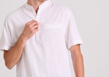 Relaxed fit linen blend ανδρική πουκαμίσα Garage 55 - GARAGE 55 - 